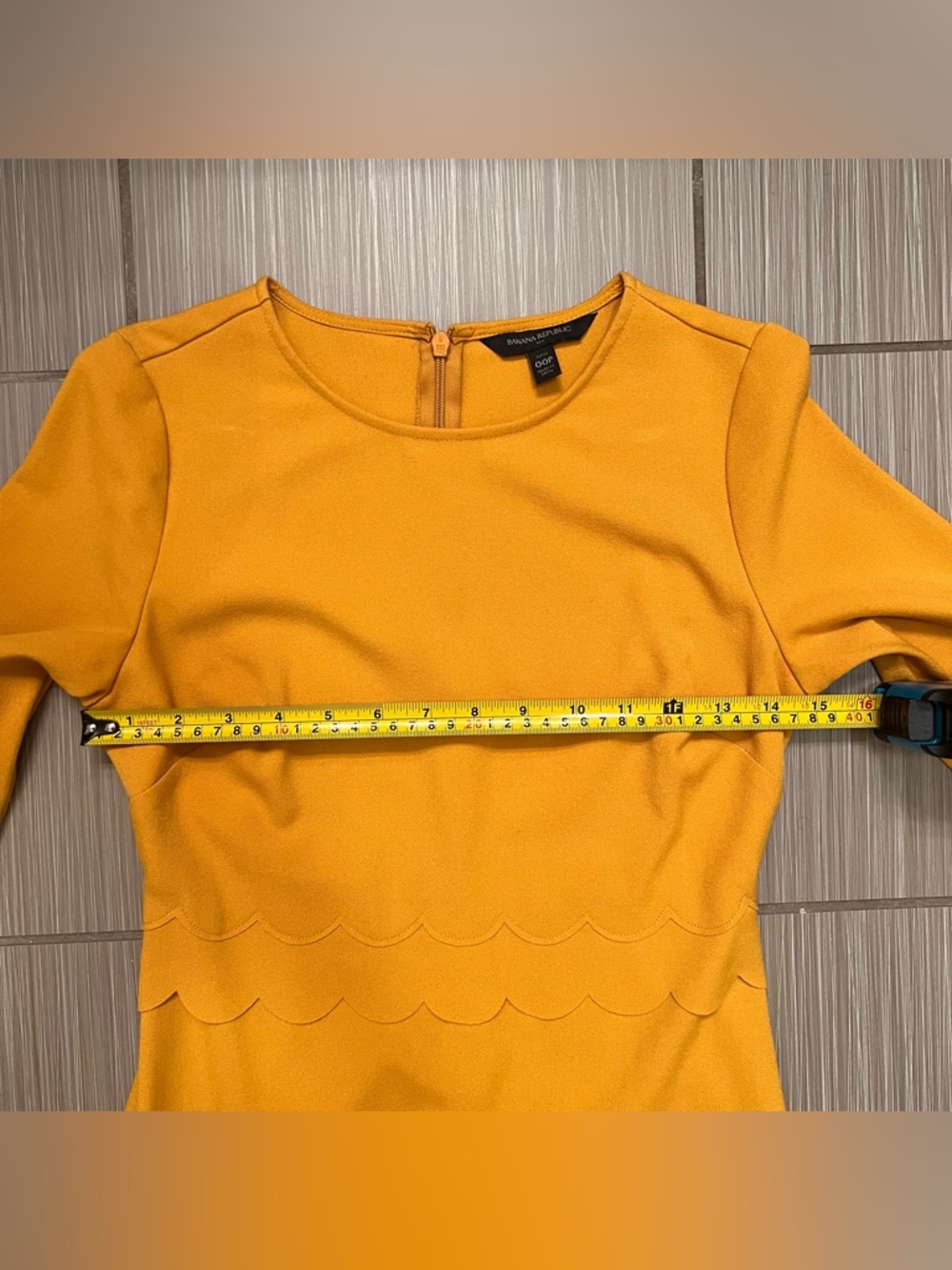 Banana Republic Mustard 3/4 Sleeve Dress Jackie O Style - Picture 7 of 11